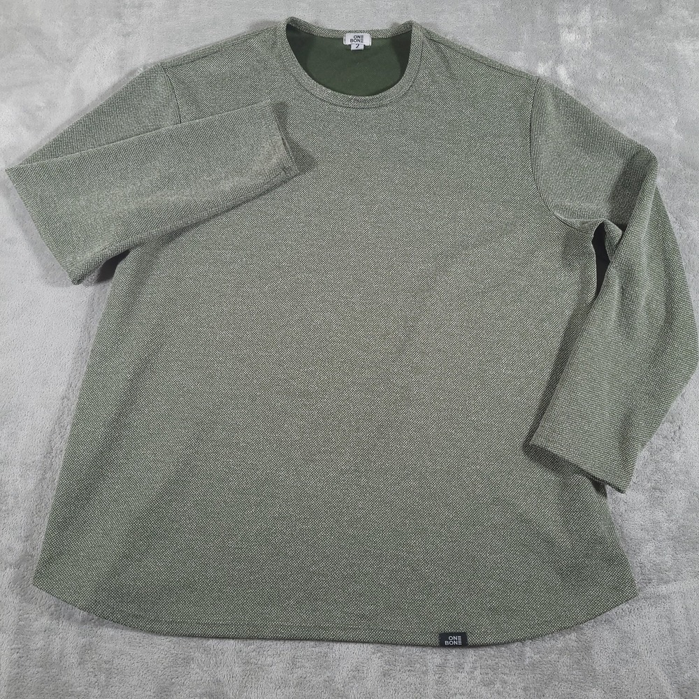 One Bone Captain Sweater Mens 2‎ US 3XL Green Long Sleeve Crew Neck Relaxed Fit